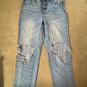 Garage Blue Boyfriend Jeans with Distressed Details